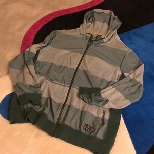 Nike striped cotton zip-up hoodie